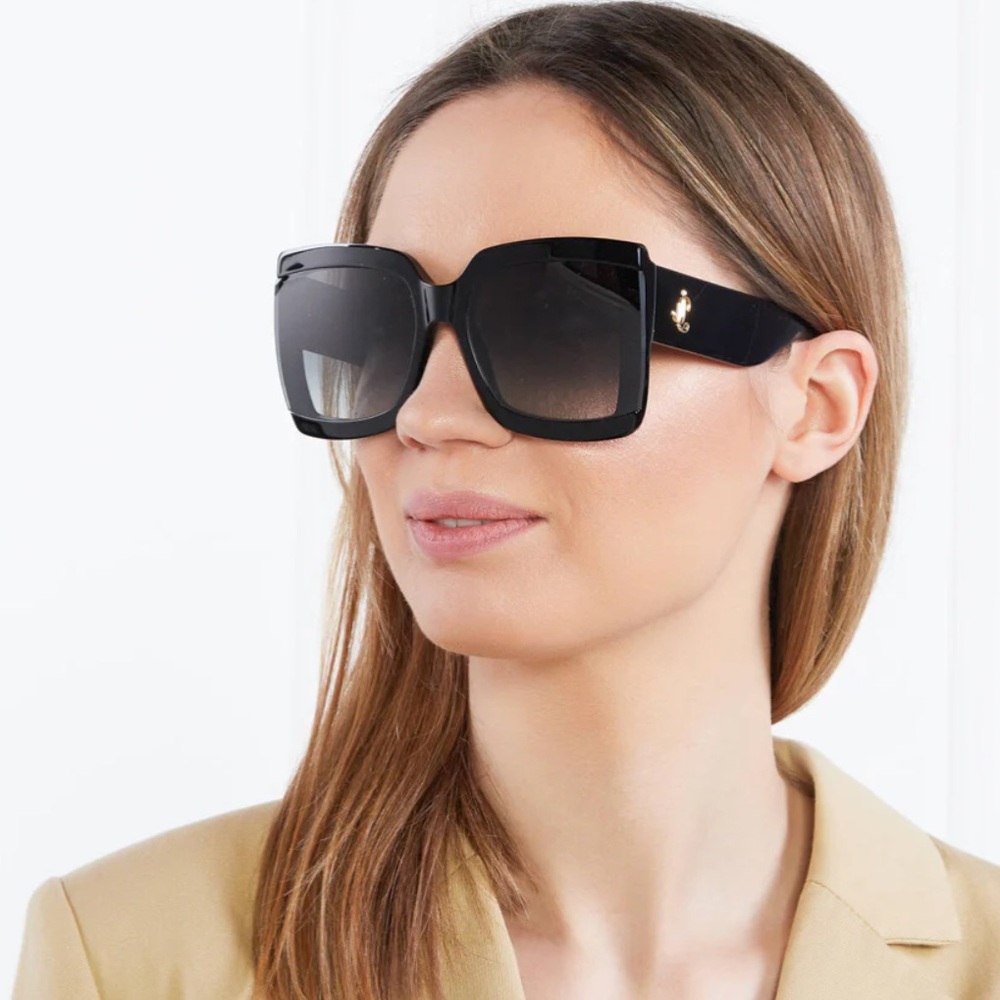 Jimmy Choo Renee Black Oversized Sunglasses